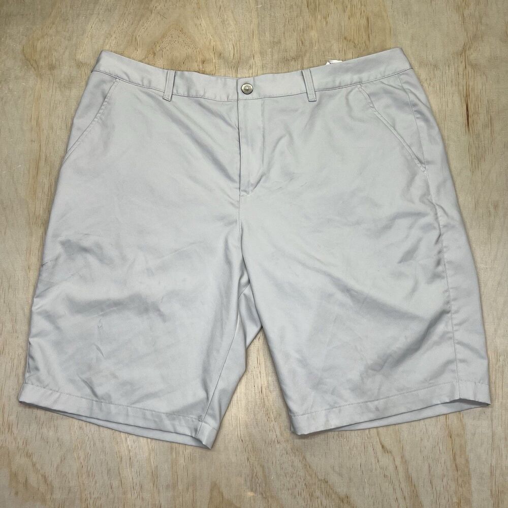 USED sz 40 PUMA Golf Flat Front Shorts Light Gray
